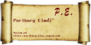 Perlberg Elmó névjegykártya